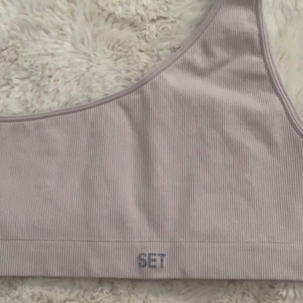 SET Active Lavender Ribbed Top